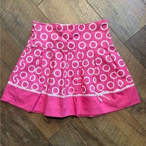 Girls Pink Circle Print Cotton Skirt Size 6X 7 NWOT Easter Spring